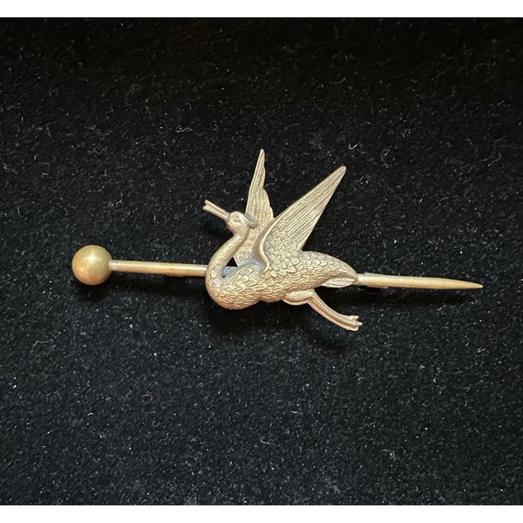 unbranded Jewelry - Antique Victorian Stork Bird Brooch 3.5"